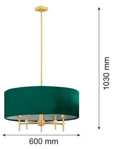 Argon 2146 - Lampadario on a pole ABBANO 5xE14/7W/230V ottone/verde