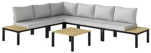 Outsunny Salotto giardino modulare 6 pezzi trasformabile in letto, Grigio | Aosom Italy