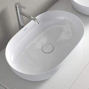Lavabo da appoggio Duravit LUV senza sfioratore, foro per rubinetto panca, 600 x 400 mm, senza foro per rubinetto bianco satinato