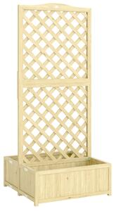 Outsunny Fioriera con traliccio pieghevole per rampicanti, 73x70x170 cm, Legno naturale | Aosom Italy