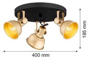 Argon 6243 - Faretto LENORA 3xE14/7W/230V oro/nero