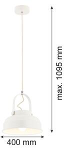 Argon 8284 - Lampadario a sospensione con filo DAKOTA 1xE27/15W/230V bianco