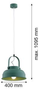Argon 8287 - Lampadario a sospensione con filo DAKOTA 1xE27/15W/230V verde