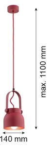 Argon 8292 - Lampadario a sospensione con filo LOGAN 1xE27/15W/230V diametro 14 cm rosso