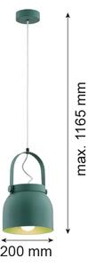 Argon 8283 - Lampadario a sospensione con filo LOGAN 1xE27/15W/230V diametro 20 cm verde