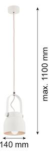 Argon 8290 - Lampadario a sospensione con filo LOGAN 1xE27/15W/230V diametro 14 cm bianco