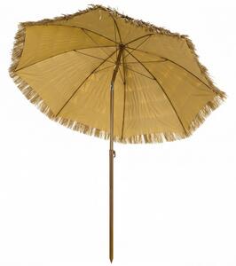 Outsunny Ombrellone spiaggia con frange Ø178 cm UPF50+ con borsa, Marrone chiaro | Aosom Italy