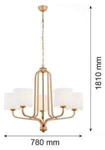 Argon 2172 - Lampadario a sospensione con catena MARANELLO 5xE27/15W/230V
