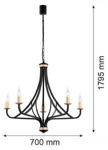 Argon 2171 - Lampadario a sospensione con catena LORENZO 5xE14/7W/230V