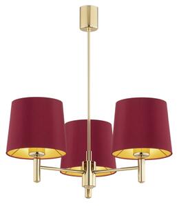 Argon 6266 - Lampadario a sospensione con supporto rigido PONTE PLUS 3xE27/15W/230V rosso