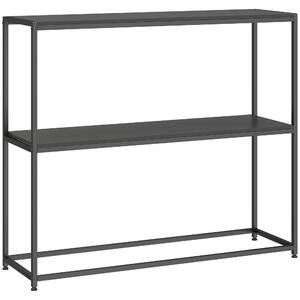 HOMCOM Consolle in acciaio con 2 ripiani per ingresso e soggiorno, 100x30x87 cm, Nero | Aosom Italy