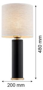 Argon 8316 - Lampada da tavolo RIVA 1xE27/15W/230V 48 cm nero