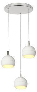Lampada a sospensione a LED 30 W, 3600 lm, 3000 K, bianco nichel, moderna, per tavolo da pranzo