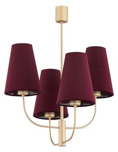 Argon 1827 - Lampadario a sospensione con supporto rigido SAFIANO 4xE27/15W/230V burgundy