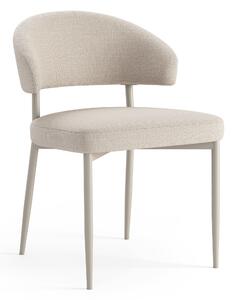 IRIS Beige (tessuto Basel 24)/telaio beige-grigio (Cashmere) - MODERNA SEDIA IMBOTTITA PER SALONE /SOGGIORNO IN STILE BOHO