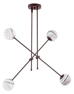 Argon 1842 - Lampadario a sospensione con supporto rigido ABSOS 4xE14/7W/230V alabastro marrone