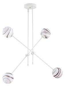 Argon 1841 - Lampadario a sospensione con supporto rigido ABSOS 4xE14/7W/230V alabastro bianco