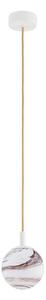 Argon 8451 - Lampadario a sospensione con filo ALMIROS 1xE14/7W/230V diametro 12 cm alabastro bianco/oro