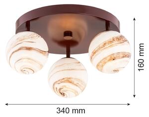 Argon 6292 - Plafoniera FABIO 3xE14/7W/230V alabastro marrone