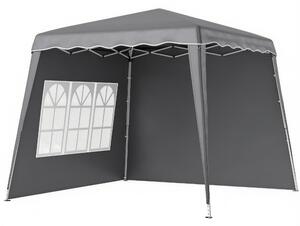 Outsunny Gazebo pieghevole 2,9x2,9 m con pareti e altezza regolabile, Grigio | Aosom Italy