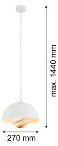 Argon 8443 - Lampadario a sospensione con filo PIAVA 1xE14/7W/230V alabastro bianco