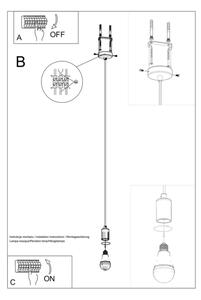 Lampadario a sospensione con filo EDISON 1xE27/60W/230V nero