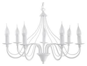 Lampadario a sospensione con catena MINERWA 7 7xE14/40W/230V bianco