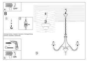 Lampadario a sospensione con catena MINERWA 3 3xE14/40W/230V bianco