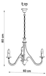 Lampadario a sospensione con catena MINERWA 3 3xE14/40W/230V bianco