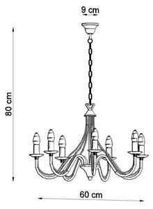 Lampadario a sospensione con catena MINERWA 7 7xE14/40W/230V bianco