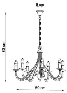 Lampadario a sospensione con catena MINERWA 7 7xE14/40W/230V nero