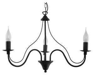 Lampadario a sospensione con catena MINERWA 3 3xE14/40W/230V nero