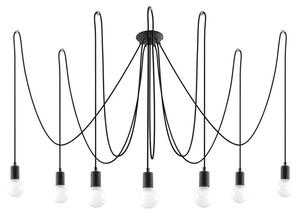 Lampadario a sospensione con filo EDISON 7 7xE27/60W/230V nero