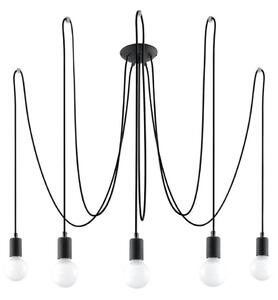 Lampadario a sospensione con filo EDISON 5 5xE27/60W/230V nero