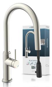 Miscelatore per lavello SCHÜTTE BLACKPOOL, look acciaio inox, con bocca estraibile