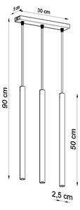 Sollux SL.1196 - Lampadario a sospensione con filo PASTELO 3xG9/8W/230V oro