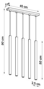 Sollux SL.0468 - Lampadario a sospensione con filo PASTELO 5xG9/8W/230V bianco