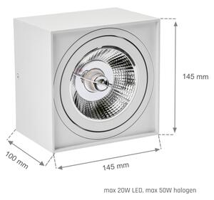Faretto CHLOE AR111 1xGU10/50W/230V quadrato bianco