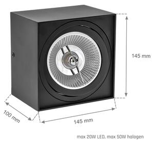 Faretto CHLOE AR111 1xGU10/50W/230V quadrato nero
