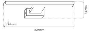 Applique da bagno LED SHINE, 7 W, 230 V, 30 cm, IP44, cromo lucido