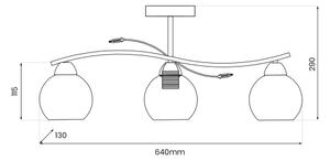 Lampadario a sospensione con supporto rigido CONNOR 3xE27/15W/230V cromo lucido/bianco