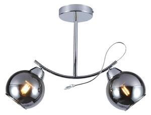 Lampadario a sospensione con supporto rigido CONNOR 2xE27/15W/230V cromo lucido/grigio