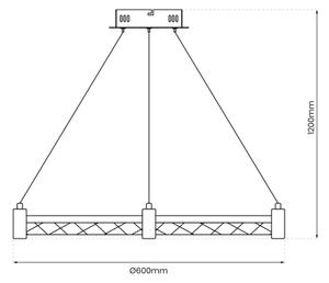 Lampadario LED a sospensione con filo ELEGANCE LED/36W/230V diametro 60 cm oro