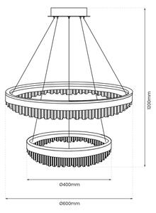Lampadario LED a sospensione con filo LED/85W/230V diametro 60 cm oro
