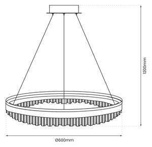 Lampadario LED a sospensione con filo LED/52W/230V diametro 60 cm oro
