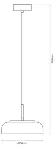 Lampadario LED a sospensione con filo VETRO LED/6W/230V diametro 23 cm beige/nero
