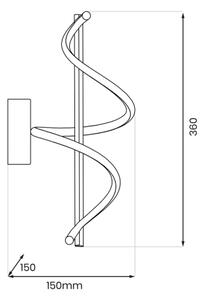 Applique a LED TWIST LED/12W/230V nero