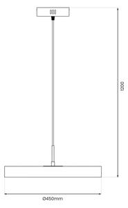 Lampadario LED a sospensione con filo DISC LED/38W/230V diametro 45 cm nero
