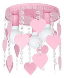 Plafoniera per bambini ELZA cuore 3xE27/60W/230V rosa