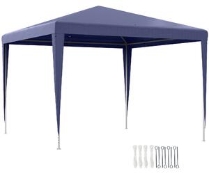 Outsunny Gazebo da Giardino 3x3 m Pieghevole e Portatile con Copertura Anti UV, Blu